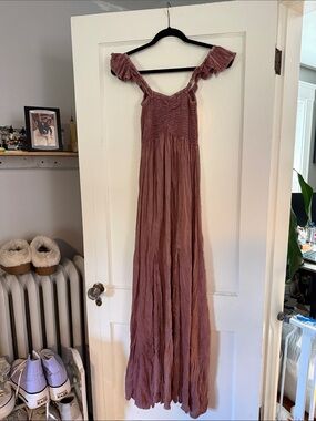 Mauve Smocked Maxi Dress